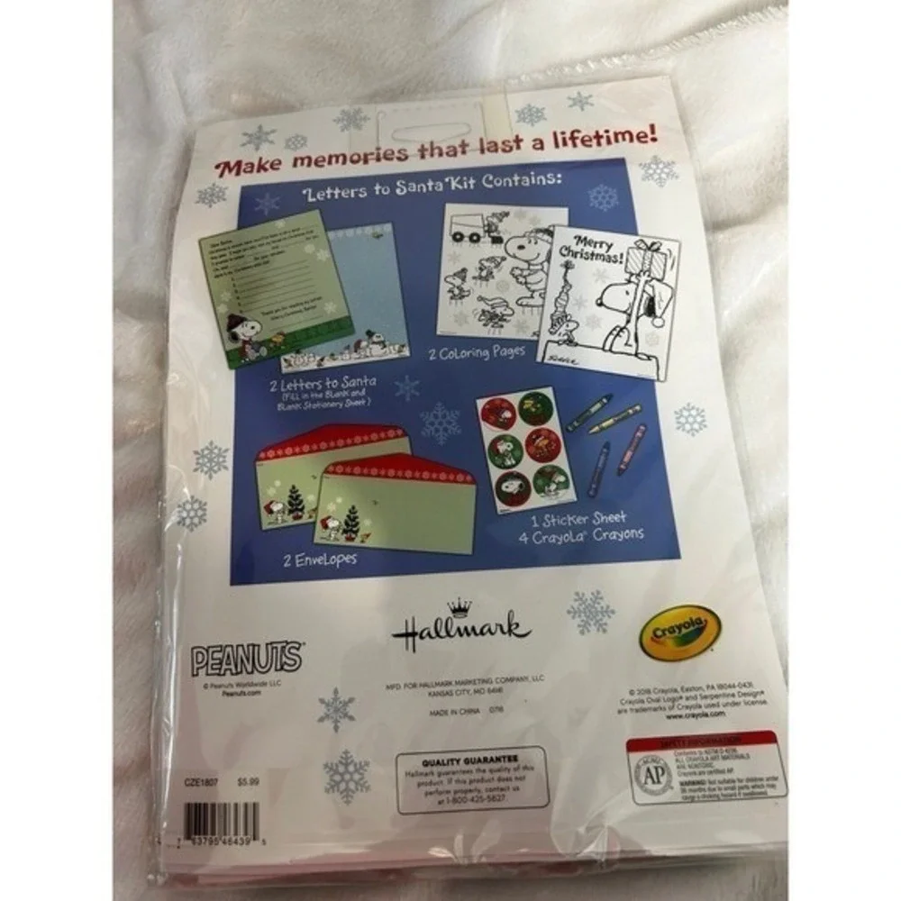 Hallmark Letters to Santa kit. Disney and peanuts‎ snoopy.. bundle of 3 New